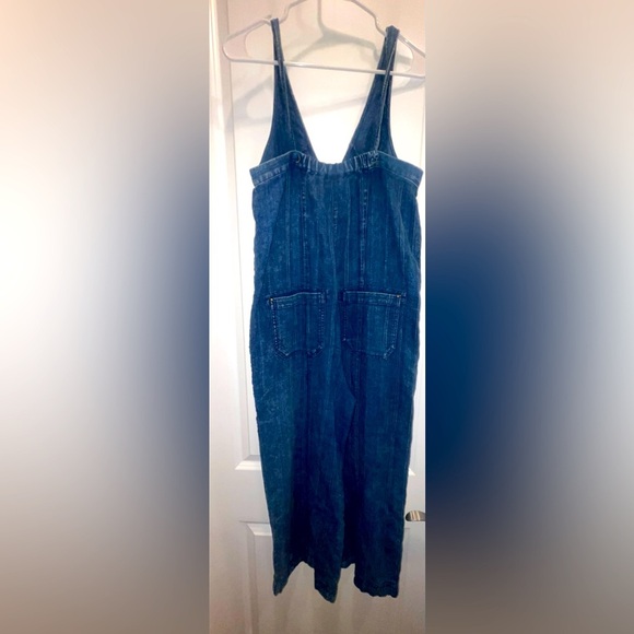 PILCRO Anthropologie Indigo Relaxed Fit Jumpsuit Wide Leg Denim - Picture 3 of 5
